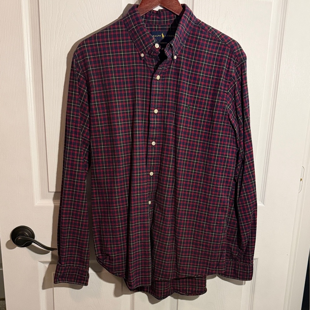 Polo Ralph Lauren Men's Plaid Shirt - Red and Green